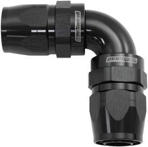 90 DEG -10AN TO -10AN CUTTER FULL FLOW HOSE ENDS BLACK