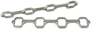 Flanges: Ford 289-351W header flanges 1-3/4" rectangle port, PAIR
