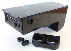 DUAL FUEL PUMP UNDER CAR SURGE TANK BLACK 4.75L CAPACITY 77-1044BLK