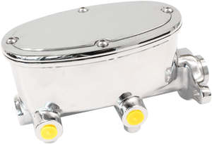 BRAKE TANDEM MASTER CYLINDER 1-1/8" BORE CAST ALUMIN CHROME