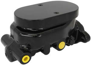 BRAKE MASTER CYLINDER 1-1/8" BORE CAST ALUMIN BLACK SMOOTH