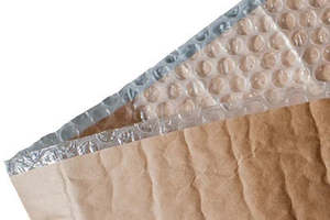 Bubble Bags: Bubble Protective Wrap - Kraft/Bubble 1 Sided