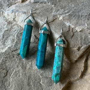 Chrysocolla Double Terminated Pendant (Medium)