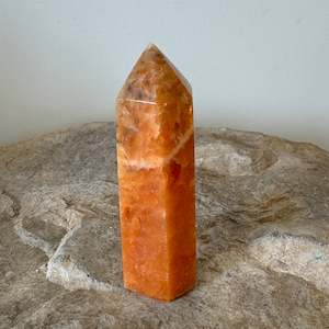 Orange Orchid Calcite Tower/Point