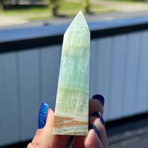 Towers Points: Pistachio Calcite Polished Point