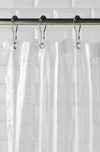 Designer Plastic Curtains: Clear Unprinted Shower Curtain
