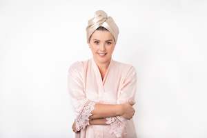 Silk Lined Microfibre Turban: Splash Happy Silk Lined Microfibre Turban