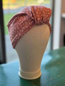 Silk Lined Buffs: SAMPLE SALE - Silk Lined Tubular Hair Wrap - Dusky Pink Swirl Colour - Regular Size