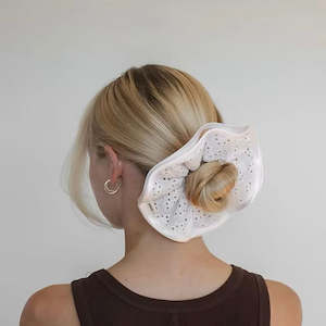 Tools Accessories: Two Tone Ruffle Bun Topper W/ Silk Inner Scrunch