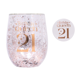 Products: Celebration 21st Glitter Stemless Glass & Badge Set