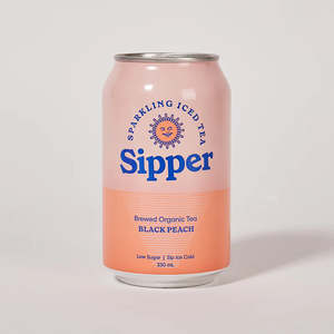 Orange: Sparkling Iced Tea - Black Peach