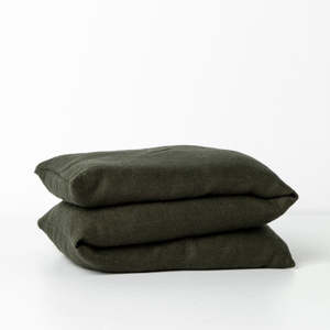 Green: LINEN WHEAT BAG FOREST // LARGE