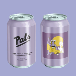 Purple: PURPLE PALS - VODKA, CENTRAL OTAGO PEACH, PASSIONFRUIT AND SODA
