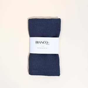 Linen Tea Towel Ink Blue
