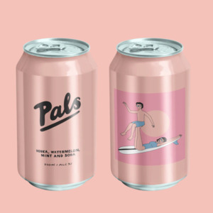 Pink: PINK PALS - VODKA, WATERMELON, MINT AND SODA