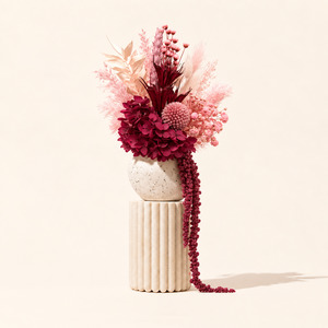 Dried Flowers Nz: Ruby Dried Flowers + Vase