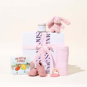 Baby Gift Baskets: WELCOME BABY // PINK GIFT BOX