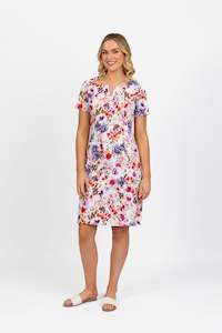 Vassalli Sale: Vassalli Lightweight fitted dress with short sleeve - Burst