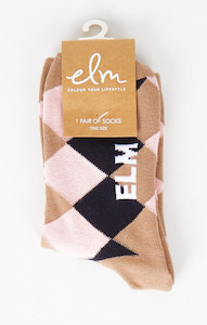 Socks: Elm Checker Ankle Sock