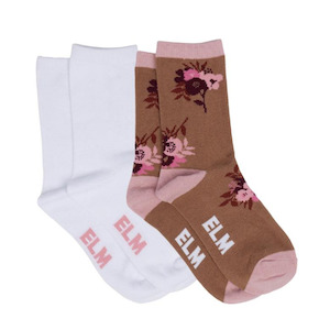 Socks: Elm Posy Floral Ankle Socks - 2 pack