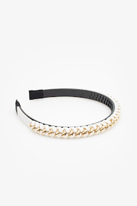 Antler Headband Ivory Braided Gold Chain
