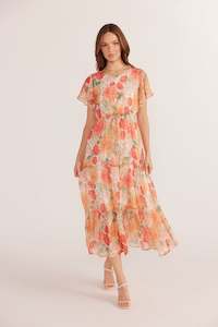 Minkpink: Mink Pink Aida Flutter Sleeve Midi Dress