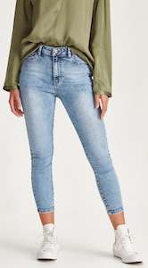 Junkfood Jeans: Junkfood Jeans Grace Short Stuff Jean Blue