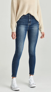 Junkfood Jeans: Junkfood Jeans Bowie Ankle Grazer - Dark Blue
