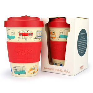 Van Go Bamboo Travel Mug 400ml caravans Spring Red