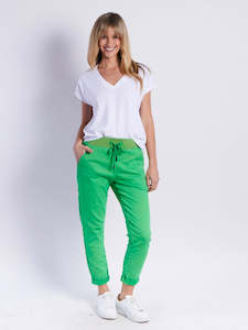 Monaco: Monaco Riley Denim Jogger - Lime Green Wash