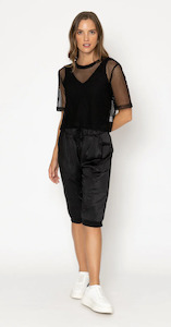Two By Two: Two by Two Arrow Mesh Top - Black