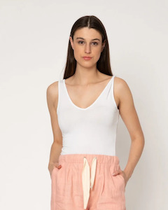 Two By Two: Two by Two Reversable Rayon Tank White