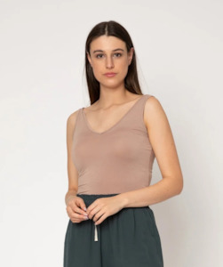 Two by Two Reversable Rayon Tank Nude