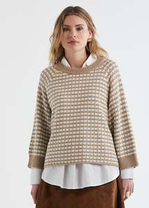Zaket Plover: Z & P Texture Jumper - Camel