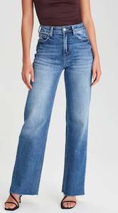 Junkfood Jeans: Junkfood Jeans Alanis Wide Leg Jean - Denim Blue