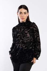 Drama The Label: Drama the Label Heidi Blouse - Damask Black