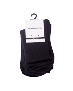 Socks: All About Eve AAE Ankle 3PK Socks - Black