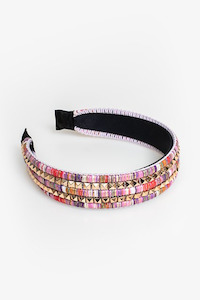 Hair Accessories: Antler Headband Lilac Square Studded