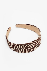 Antler Headband Chocolate Tiger Print