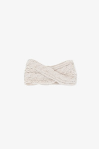 Anlter: Antler Ear Warmer Cable Knit Cross - Oatmeal