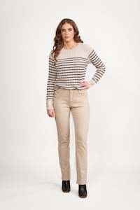 Vassalli Sale: Vassalli Slim Leg Full Length Jean - Oat Denim