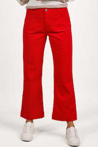 Vassalli Sale: Vassalli Wide Leg Ankle Grazer Cord Pant - Fiesta