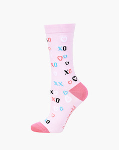 Bamboozld Womans Socks - Kiss Hugs (size 2 - 8)
