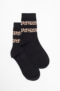 Socks: Antler socks - Black Leopard Stripe