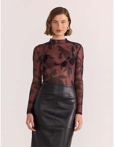 Staple The Label Olina Mesh Top - Abstract