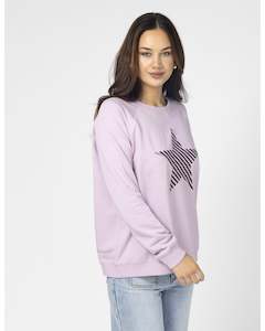 Stella Sweaters: Stella & Gemma Classic Sweater Striped Star - Lilac