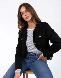 Denim Jackets: Elm Angie Denim Jacket - Black