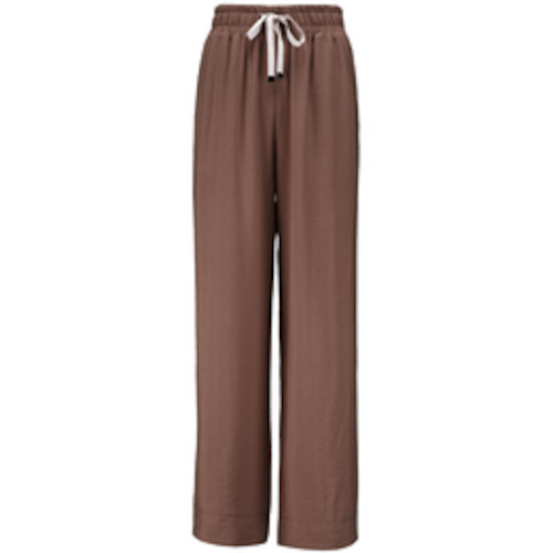 Moke Indiana Wide leg pants - Cocoa with Cream Stripes