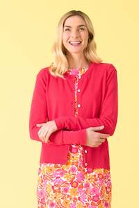 Charlie Jane: Charlie Jane Hagley Cardigan - Raspberry