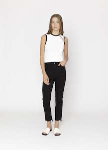 Two by Two Cassia Top - White + Black Trim